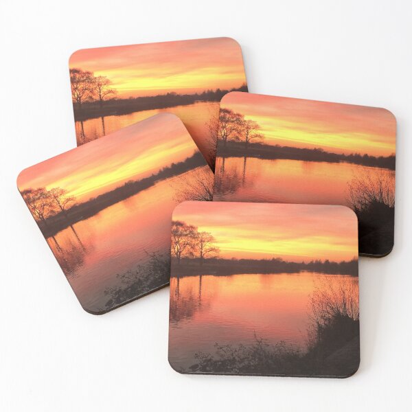 Item preview, Amazing red sunset over river. Near Trent Lock on Erewash canal. designed and sold by Running-Duck.