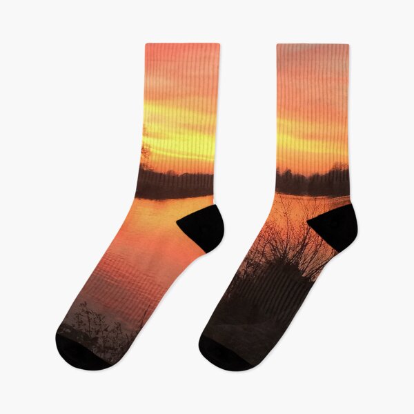 Item preview, Amazing red sunset over river. Near Trent Lock on Erewash canal. designed and sold by Running-Duck.
