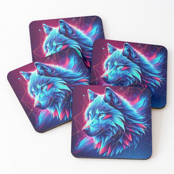 Item preview, Neon Polygonal Wolf designed and sold by T-NeonSt.