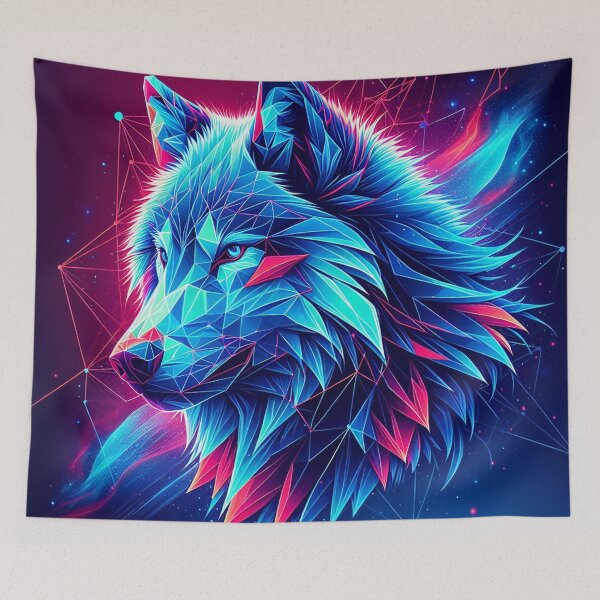 Item preview, Neon Polygonal Wolf designed and sold by T-NeonSt.