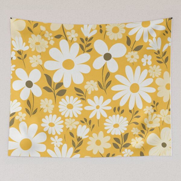 Item preview, Yellow Orange White Flower Pattern Spring Aesthetic Marguerite Blasingame Jan Berenstain designed and sold by SMARTKIT  DESIGNAGENCY.