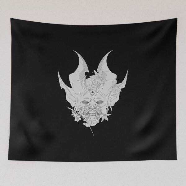 Item preview, Oni mask with flowers [ white ver ] designed and sold by Squiddythings.