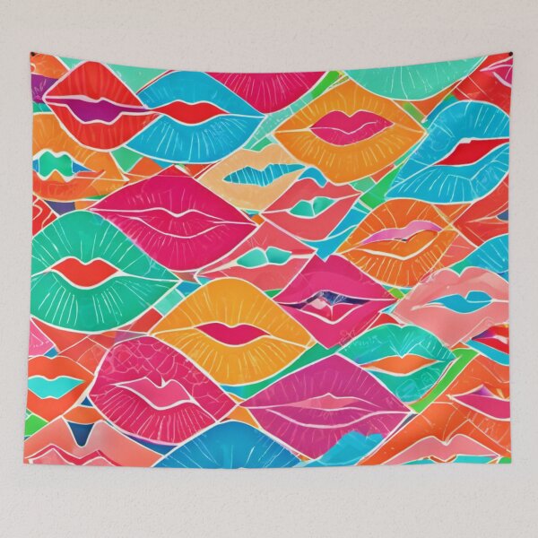 Item preview, Colorful Kisses Design designed and sold by Health And Fitness Posts e-Store.