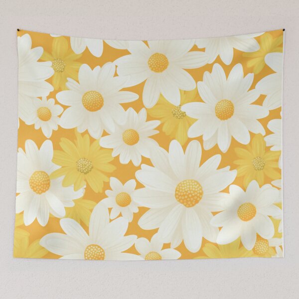 Item preview, Yellow Orange White Flower Pattern Spring Aesthetic Marguerite Blasingame Jan Berenstain designed and sold by SMARTKIT  DESIGNAGENCY.