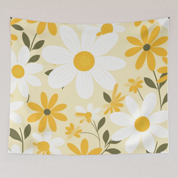 Item preview, Yellow Orange White Flower Pattern Spring Aesthetic Marguerite Blasingame Jan Berenstain designed and sold by SMARTKIT  DESIGNAGENCY.