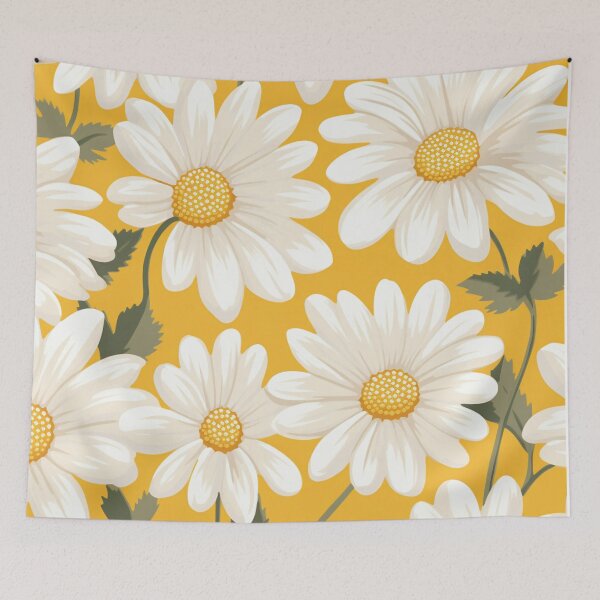 Item preview, Yellow Orange White Flower Pattern Spring Aesthetic Marguerite Blasingame Jan Berenstain designed and sold by SMARTKIT  DESIGNAGENCY.