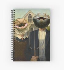 Bearded Dragon American Gothic Spiral Notebook