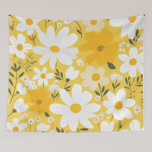 Item preview, Yellow Orange White Flower Pattern Spring Aesthetic Marguerite Blasingame Jan Berenstain designed and sold by SMARTKIT  DESIGNAGENCY.