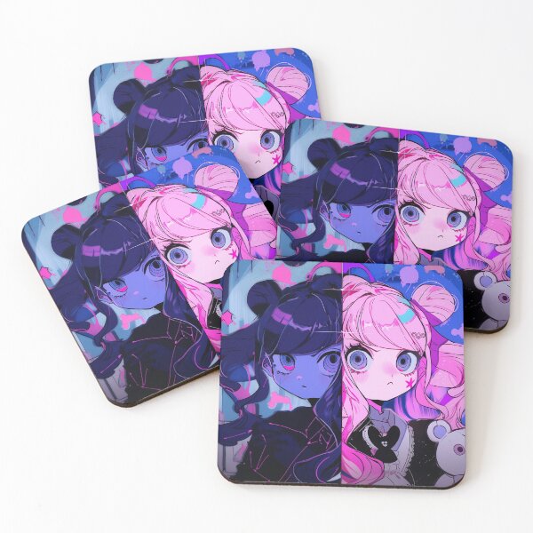 Item preview, Split Neon Contrast Anime Girls designed and sold by bubblegoth.