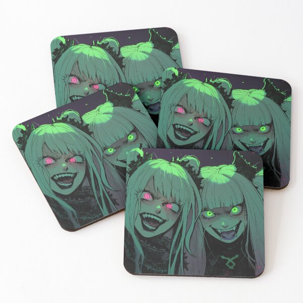 Item preview, Eerie Psychedelic Horror Twin Anime Girls designed and sold by bubblegoth.