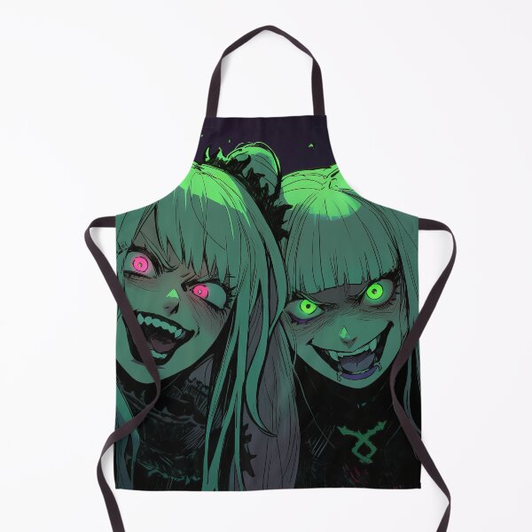 Item preview, Eerie Psychedelic Horror Twin Anime Girls designed and sold by bubblegoth.