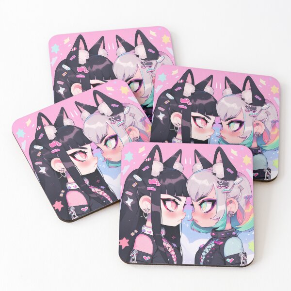 Item preview, Alternative Pastel Kawaii Twin Anime Girls designed and sold by bubblegoth.