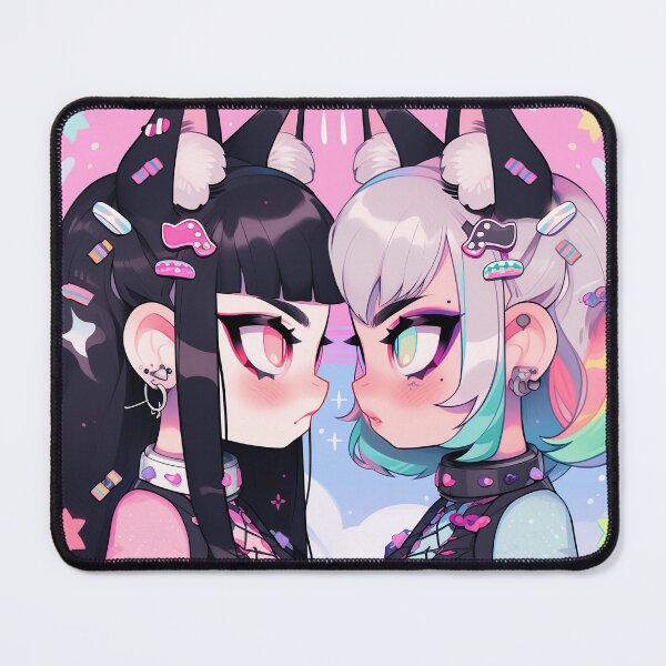 Item preview, Alternative Pastel Kawaii Twin Anime Girls designed and sold by bubblegoth.