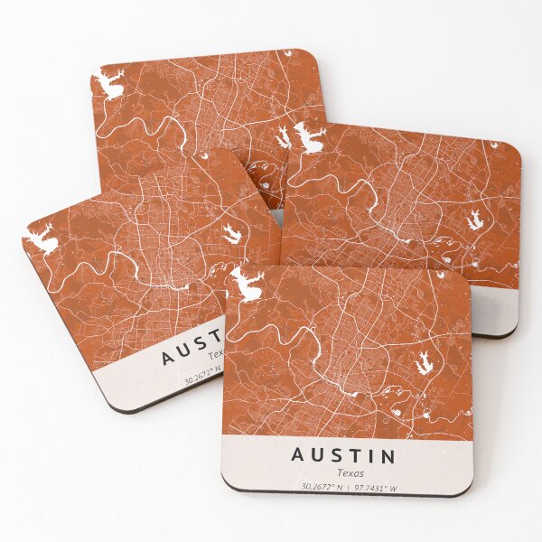 Item preview, Austin Texas | City Map Print | Burnt Orange and White | House warming gift | Map Print Wall Decor | City Map Art |  designed and sold by LivingBold.
