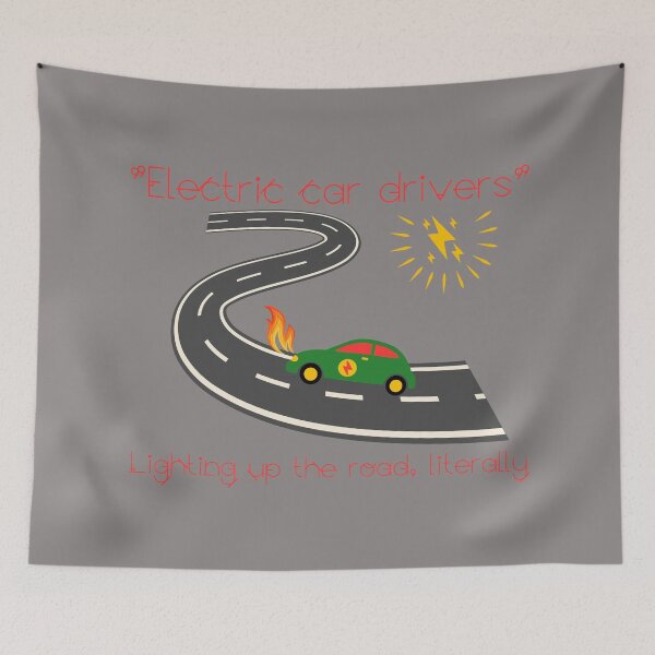 Item preview, Electric Cars, Electric Car drivers, Electric car drivers lighting up the road literally, designed and sold by GOLDENGARDENART.