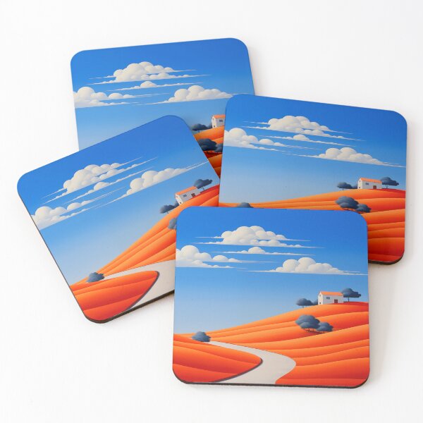 Item preview, Hillside Haven Amidst Orange Fields designed and sold by unimuse.