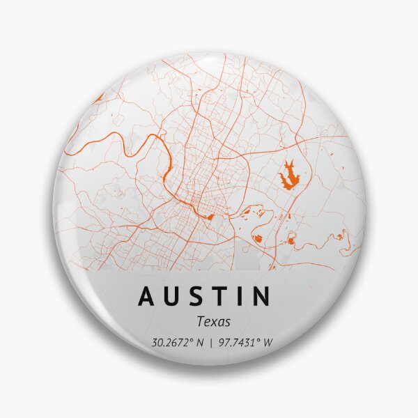 Item preview, Austin Texas | City Map Print | White and Burnt Orang | House warming gift | Map Print Wall Decor | City Map Art |  designed and sold by LivingBold.