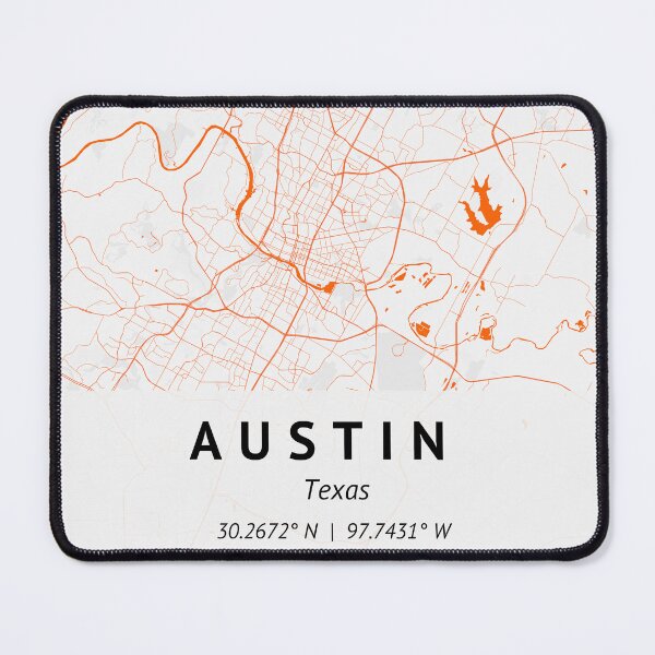 Item preview, Austin Texas | City Map Print | White and Burnt Orang | House warming gift | Map Print Wall Decor | City Map Art |  designed and sold by LivingBold.