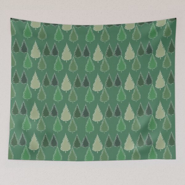 Item preview, Grow Green, Go Spruce! Primeval Spruce Woodland on the Muted Green Background designed and sold by IraNiva.