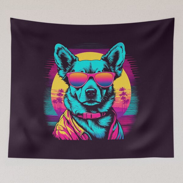 Item preview, Dog with glasses because true fashion never goes out of style, especially when worn with an unbeatable canine attitude. designed and sold by Pulsant  Paintings.