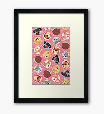 Dog Pattern - Pink Framed Print
