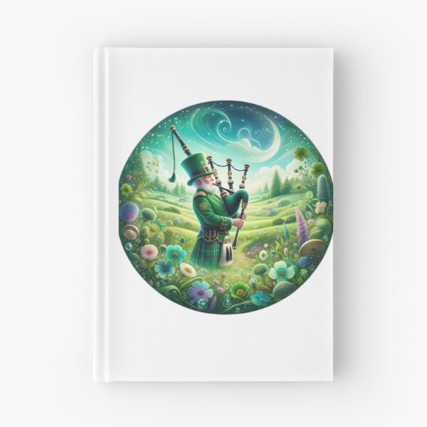 Item preview, bagpipe persona Happy St Patricks Day landscape designed and sold by Expressions-Sel.