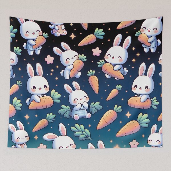 Artikelvorschau, Osterhase mit Karottenmuster entworfen und verkauft von ParenthoodPuns.