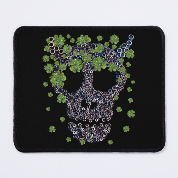 Item preview, Creepy Mechanical Skull Green Clovers Retro St Patricks Day designed and sold by r-silver.