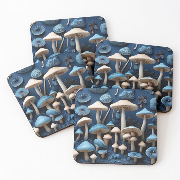 Item preview, Blue Mushroom Patterns: Serene Nature-Inspired Designs designed and sold by AYACHI90.