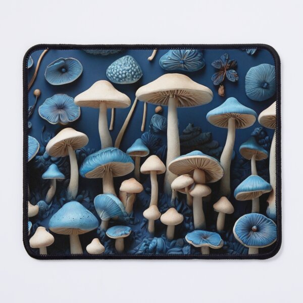 Item preview, Blue Mushroom Patterns: Serene Nature-Inspired Designs designed and sold by AYACHI90.