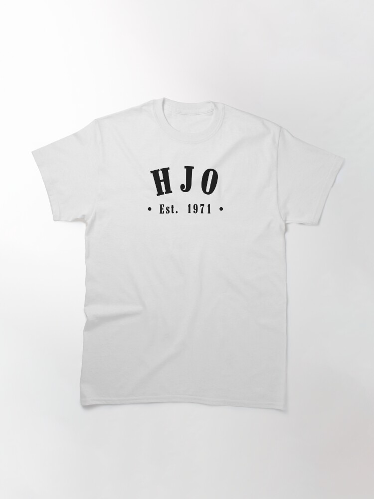 Thumbnail 3 of 7, Classic T-Shirt, Hjo Västra Götaland County Sweden Est. 1971 Black Letter Sverige designed and sold by establishedwear.