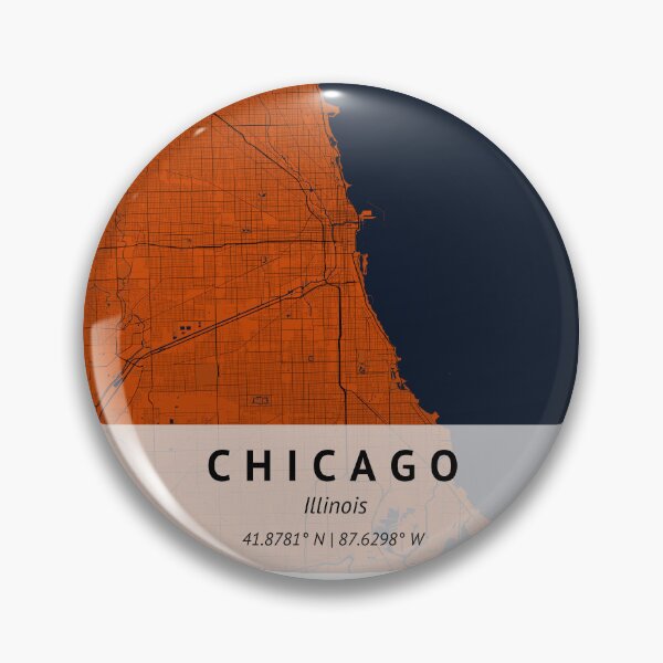 Artikelvorschau, Chicago Illinois | Stadtplan drucken | Einweihungsgeschenk | Kartendruck Wanddekoration | Stadtplan-Kunst | entworfen und verkauft von LivingBold.