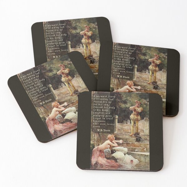 Item preview, William Butler Yeats  quote: A mermaid found a swimming lad, Picked him for her own, Pressed her body to his body, Laughed: and plunging down designed and sold by artbleed.