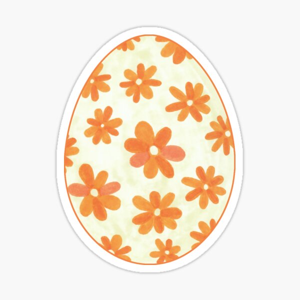 Item preview, Easter Egg Daisies in Orange and Yellow designed and sold by inklets.