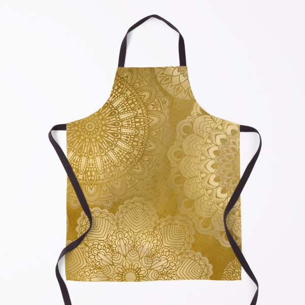 Item preview, Celestial Harmony Gold Mandala Flowers on Gold Background designed and sold by NoaaDesign.