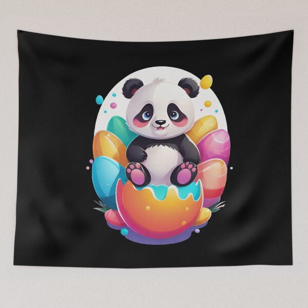 Item preview, Easter Panda with Whimsical Eggs designed and sold by Tw1nsAIArt.