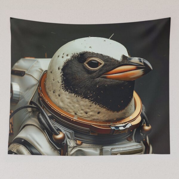 Item preview, Brave Adorable Penguin Space Suit Astronaut Explorer designed and sold by Mullet Monkey.