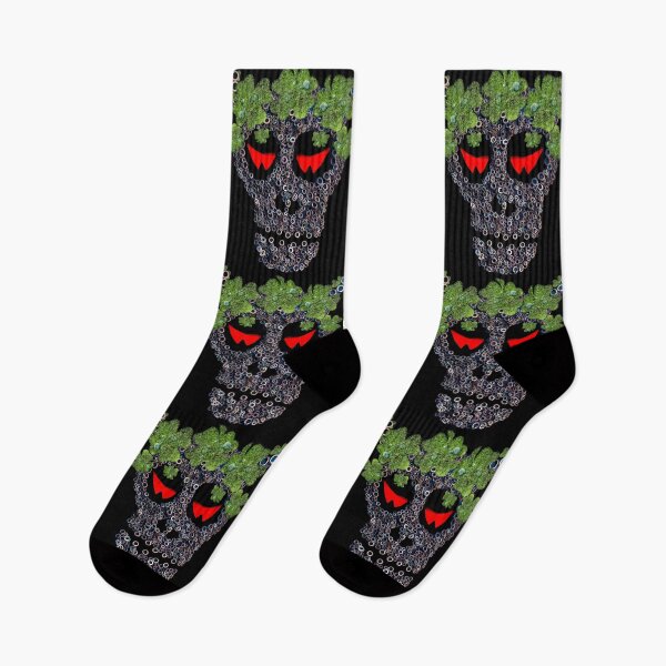 Item preview, Creepy Skull In Green Clover "Crown" Retro St Patricks Day designed and sold by r-silver.