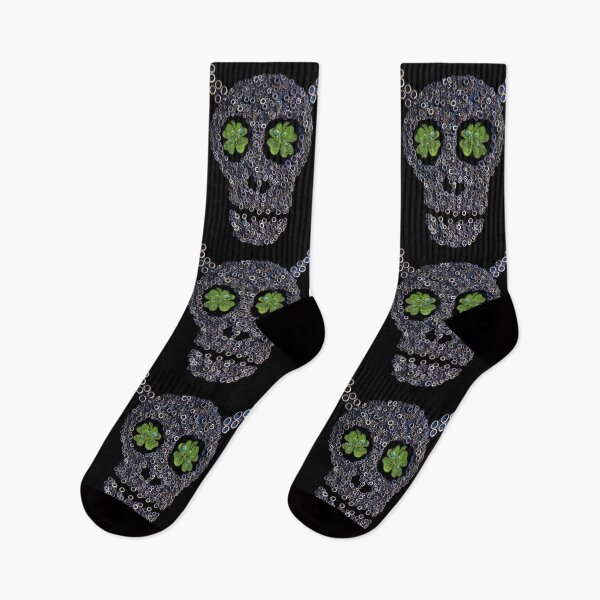 Item preview, Creepy Mechanical Skull & Green Clovers St Patricks Day designed and sold by r-silver.