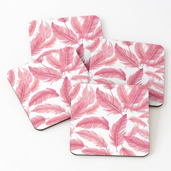 Item preview, PINK FEATHERS ON WHITE BACKGROUND designed and sold by Ciervo Primavera.