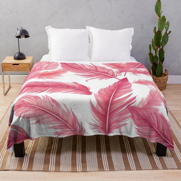 Item preview, PINK FEATHERS ON WHITE BACKGROUND designed and sold by Ciervo Primavera.