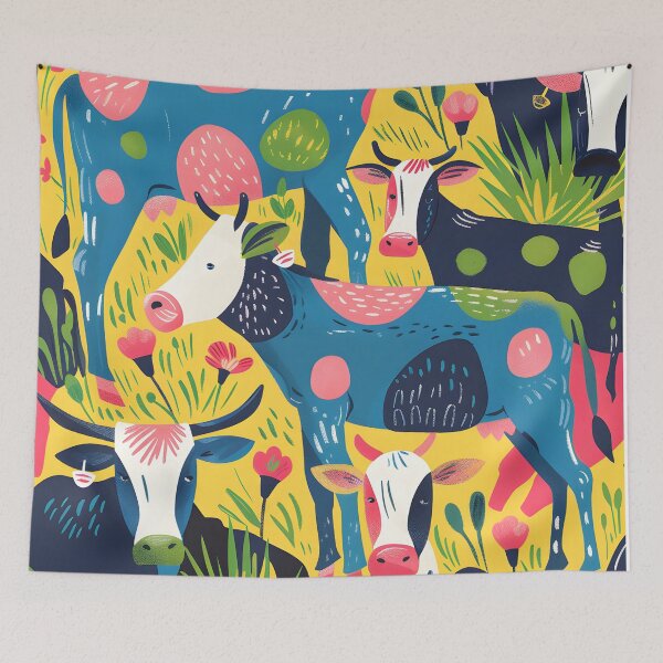 Item preview, Cows modern farmhouse style print designed and sold by Folksy Living.