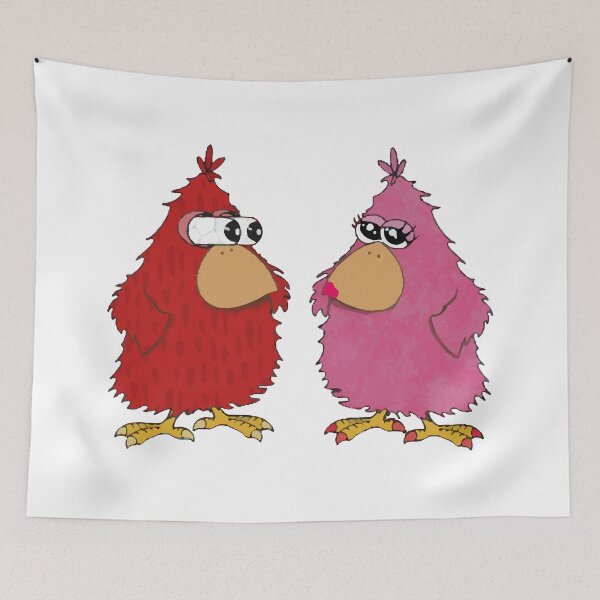 Item preview, parrot red and pink in love designed and sold by YoshiArtDesign.