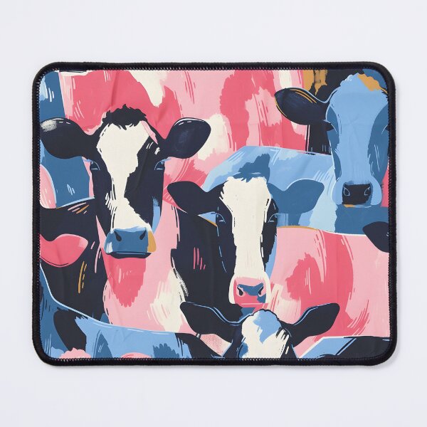 Item preview, Cows modern farmhouse style print pink blue designed and sold by Folksy Living.