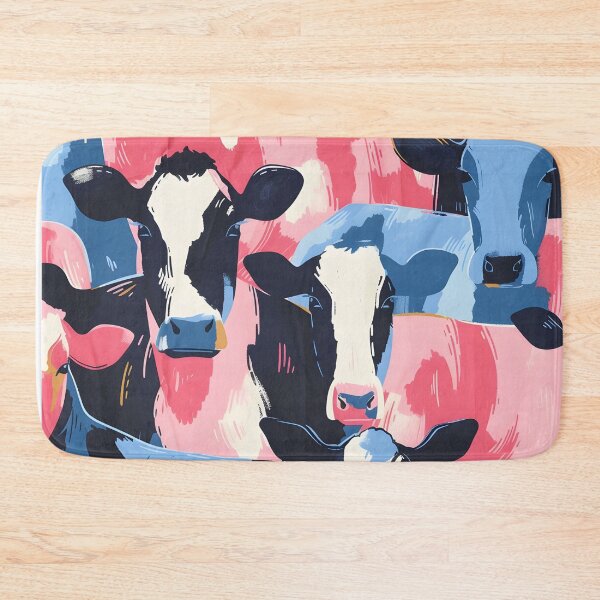 Item preview, Cows modern farmhouse style print pink blue designed and sold by Folksy Living.