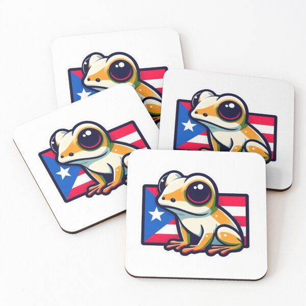 Item preview, “Tropical Coqui Frog with Puerto Rico Flag”  designed and sold by DarkSideArtz.