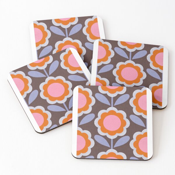 Item preview, Copy of Bold Retro 70s Daisy Flowers in Bloom - Brown and Pink designed and sold by Dominiquevari.