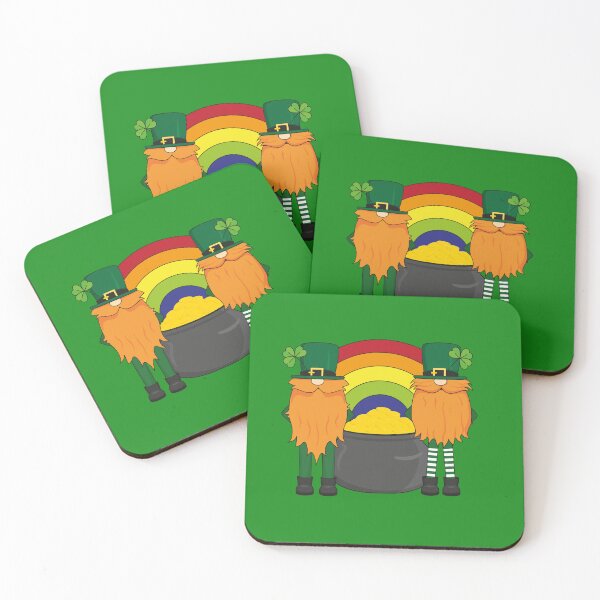 Item preview, Two funny leprechaun guarding a pot of gold designed and sold by WalkWiseDesign.