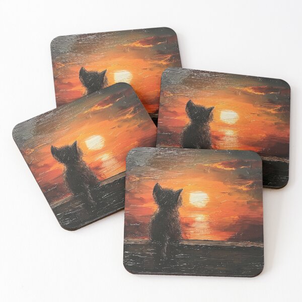 Item preview, Kitten watching the sunset designed and sold by CatsAndDogs-TF.