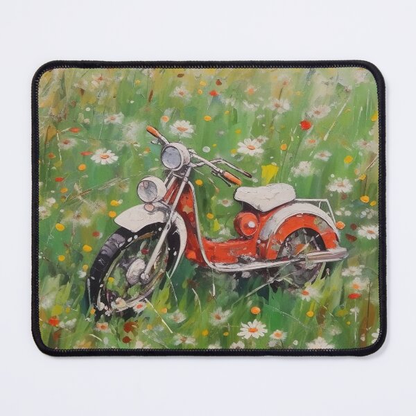 Item preview, moped in the meadow  designed and sold by elegantpaterns.